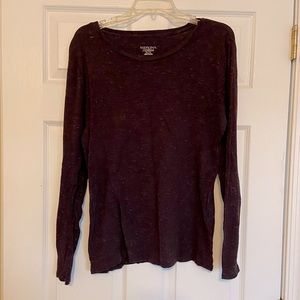 Scoop neck tee cotton purple heather layering piece